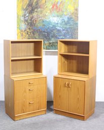 Pair Of Vintage Mid-Century Modern Bookshelf Cabinets  Storage & Display