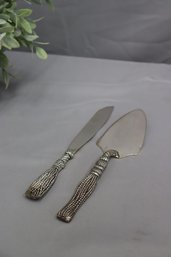 Vintage Silea Cake Knife And Server Set