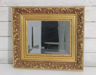 Ornate Gold Framed Wall Mirror  Decorative Baroque Style Frame  13.5' X 15.5'