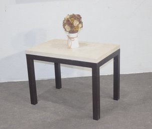 Modern Industrial Side Table  Metal Base & Granite Top