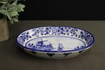 Heinen Delfts Blue & White Oval Bowl DO474A