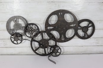 Industrial Metal Film Reel Wall Sculpture  Movie Reel Wall Art, Rustic Decor