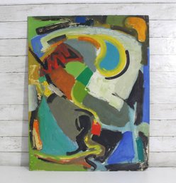 Vintage Double-Sided Oil Painting  Abstract Expressionist / Still Life Floral  32' X 25'