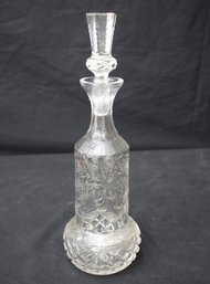 Vintage 16' Tall Crystal Cut Glass Decanter With Stopper