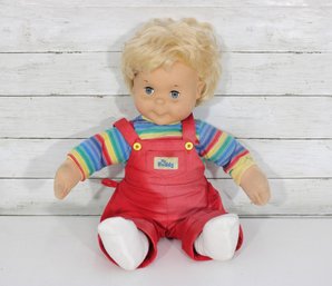 Vintage My Buddy Doll 23' Tall  Plush Boy Doll In Red Overalls  1980s Classic