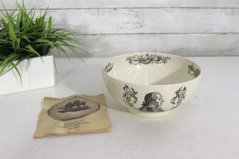 Wedgwood Liverpool-Ware Reproduction Bowl  Historic Black Transfer  3.5' X 8'