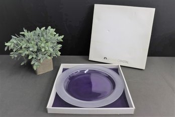 Sasaki Clear Crystal Charger With Fluted Frosted Edge Band In Box