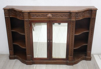 Vintage Mirrored Front Door With Display Shelves Sideboard