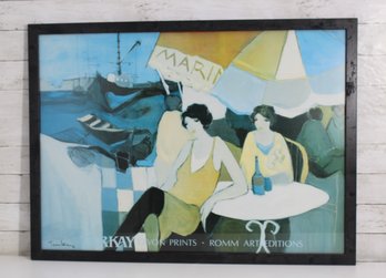 Itzchak Tarkay Marina Serigraph Poster  Givon Prints Romm Art Editions  Framed 28 X 38