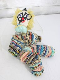 Vintage Handmade Yo-Yo Clown Doll  20' Tall  Colorful Fabric Folk Art Plush