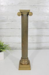 Vintage Brass Column Candlestick / Pedestal  Corinthian Style  18.5' H