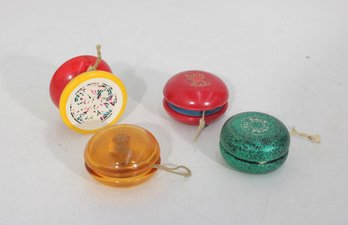 Vintage Yo-Yo Lot  Duncan & M.A.C. Style YoYos  Glitter Green, Red, Yellow & Amber Classic Toys