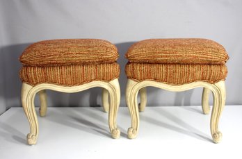 Pair Of Interior Crafts French Provincial Style Ottomans  17H X 17W