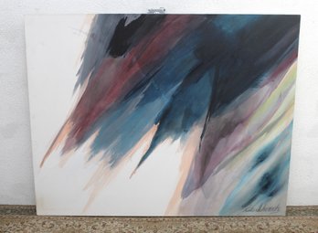 Large 46 X 58 Abstract Painting By Rita Schwartz  Original 1971 Modernist Expression