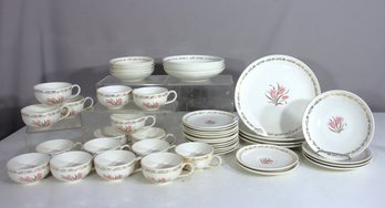 Partial Set Of Royal China 'Enchantment' Dinnerware  22K Gold Trim