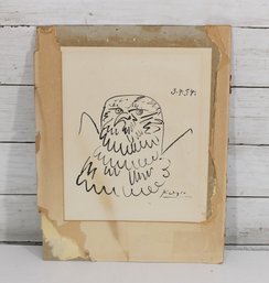Pablo Picasso Bald Eagle Print  Signed In Plate  14' X 11' Unframed