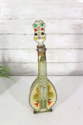 Decorative Glass Instrument-Form Bottle  Hand-Painted Folk Art Style