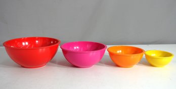 Set Of 4 Colorful Mixing Bowls  Zak Designs  Bright Nesting Bowls