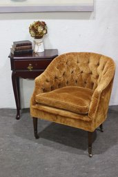 Vintage Mid-Century Tufted Velvet Lounge Chair  Marshall Field & Co.