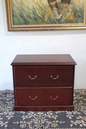Traditional 2-Drawer Mahogany File Cabinet  Classic Office Storage  30'H
