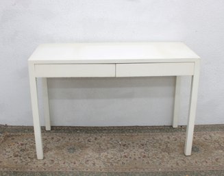 Modern White Writing Desk / Console Table W/ 2 Drawers  Minimalist 43.5' X 19' X 29'