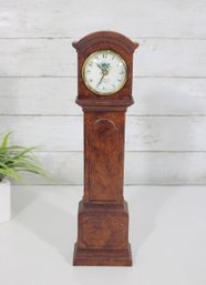 Vintage Style Mini Grandfather Clock  Wood Case Mantel Clock  14.5' H (Untested)