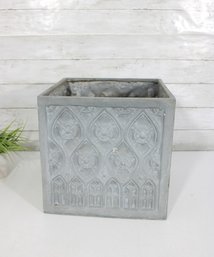 Decorative Square Concrete Planter  Gothic Relief Design Garden Pot 12' X 12'