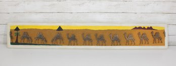 Vintage Nail String Art Camel Desert Scene Wall Art  Folk Art Panel 47' X 8'