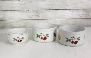 Set Of 3 Royal Worcester Evesham Oven-to-Table Bowls  England Porcelain Bakeware