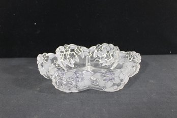 Vintage Mikasa Walther Crystal Carmen 3-Section Serving Bowl  10'