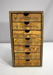 Antique ACE Combs Wooden Countertop Display Cabinet  7-Drawer Storage Box