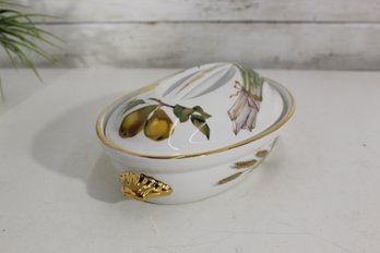 Royal Worcester Oven-to-Table Covered Dish  Evesham Gold 10 X 7 Porcelain England