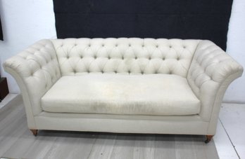 Tufted Ivory Sofa By Hickory Chair Upholstery