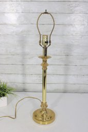 Vintage Brass Tone Table Lamp  Traditional Candlestick Style Accent Lamp W/ Harp