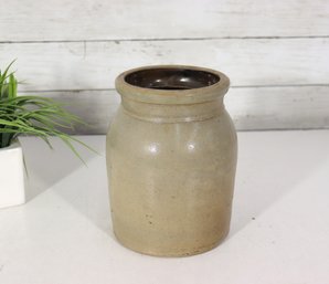 Antique Stoneware Crock Jar  Salt Glaze Pottery  8' Tall