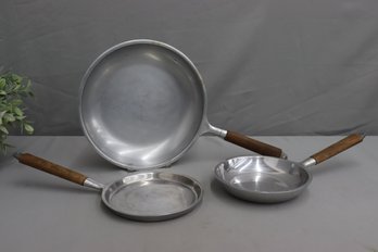 3 Vintage Aluminum Pan AMERICAN Burnette Casting Pan Skillets