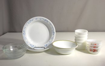 Vintage Mix Lot Of Glass And Ceramic Dinnerware - Bowls And Plates