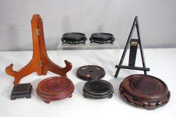 Lot Of Assorted Vintage Wooden Display Stands & Easels  Various Sizes & Styles
