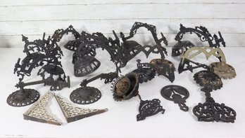 Vintage Cast Iron Hardware Lot  Ornate Brackets, Hooks & Architectural Salvage (Group Lot)
