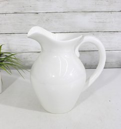 Peppertree Tabletops White Pitcher 10' Modern Ceramic Serveware Minimalist