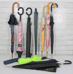 Vintage Umbrella Lot  Assorted Full Size & Compact Umbrellas  Mixed Group Collection