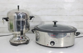 Aroma 18 Qt Roaster Oven W/ Lid & Commercial Style Coffee Urn Dispenser  Electric Kitchen Appliance Lot