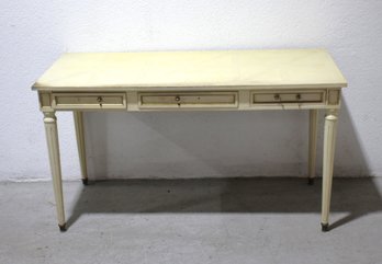 Vintage French Provincial Painted Writing Desk With Three Drawers  Early 20th Century
