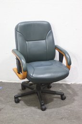 Leather Office Chair With Wood Accents