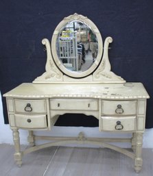 Laura Ashley Home Vanity With Mirror - Needs Refinishing