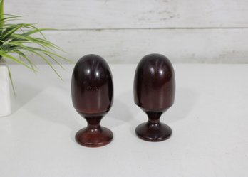 Pair Vintage Tipunen Wooden Egg Cups  4.5' Danish Modern Style Turned Wood