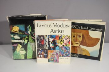 Lot Of 3 Art Books  Picasso & Modern Art (Famous Modern Artists, Picasso, Picassos Third Dimension)