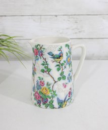 Vintage Weatherby Royal Falcon Ware Pitcher 6' Floral Bird England Durability Ware