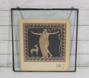 George Barbier Russian Ballet Art Print 1914 Greek Revival Deco Illustration Framed 14' X 14'