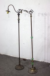 2  Vintage Victorian Floor Lamps  Ornate Design (Needs Rewiring)